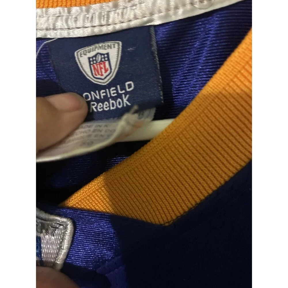 Reebok Minnesota Vikings Rice Stitched Jersey Purple #18 On Field NFL Sz 50